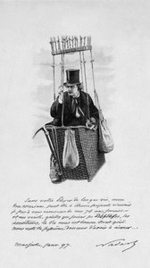 Darstellung von Felix Tournachon genannt Nadar (1820-1910) in der Gondel eines Ballons. 1897 von Unknown artist