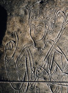 Darstellung von Sanchez II Garcia (1010-1029), Graf von Kastilien. Flachrelief auf dem Grab des Klosters San Salvador in Ona (Spanien)