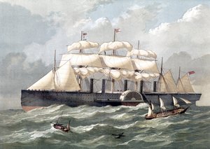 Darstellung des britischen Schiffs Great Eastern, des ersten Riesenliners, eingeweiht 1858, entworfen von Isambard Kingdom Brunel (19. Jahrhundert) von Unknown artist