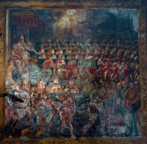 Darstellung des Ersten Konzils von Nicäa, Erstes Ökumenisches Konzil, im Jahr 325 von Unknown artist
