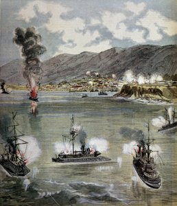 Revolution in Chile: der Angriff auf Valparaiso 1891. Illustration aus „Supplement illustré du Petit Journal“ von Unknown artist