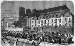 Revolution von 1830: Plünderung des Erzbischofspalastes in Paris am 15. Februar von Unknown artist