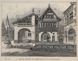 Römisches Haus des Mittelalters und der Renaissance - Gravur von 1889 in „Histoire de l