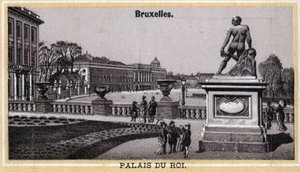 Königlicher Palast von Brüssel, Belgien. Chromolithographie des späten 19. Jahrhunderts. von Unknown artist
