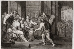 Royaumont-Bibel, Neues Testament: Beschneidung Jesu Christi. Illustration von 1811. von Unknown artist