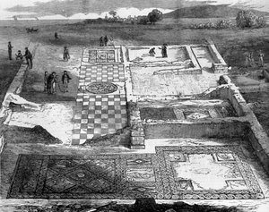 Ruinen einer römischen Villa in der Nähe von Brading auf der Insel Wight. von Unknown artist