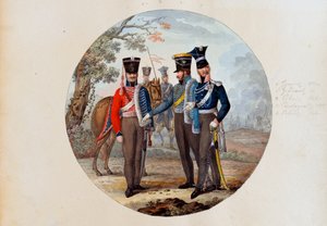 Russische Husaren und Lanzenreiter von Unknown artist