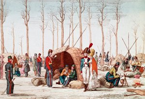 Russische Soldaten biwakieren auf den Champs-Elysées, Paris, Frankreich, 31. März 1814 von Unknown artist