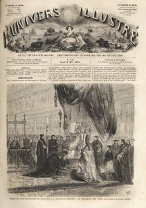 Heiliger Archimandrit von Bulgarien in der Sixtinischen Kapelle in Rom durch Papst Pius IX. 1861 - Das illustre Universum 1861 von Unknown artist