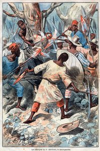 Heiliger Vater Jacques Berthieu, erster Märtyrer von Madagaskar - Der Märtyrer Jacques Berthieu (1838-1896) (Heiliger Jacques Berthieu) Jesuitenmissionar in Madagaskar - Er war der erste Selige und Märtyrer von Madagaskar - Gravur von 1896