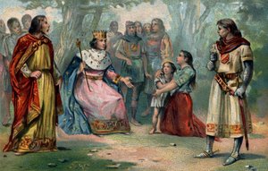 Ludwig IX. (1214-1270), König von Frankreich, spricht unter der Eiche von Vincennes Recht