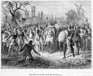 Saint Louis und seine Mutter von Parisern gerettet - in „Histoire de France populaire“ von H. Martin von Unknown artist