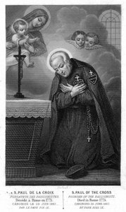 Heiliger Paul vom Kreuz, Gründer der Passionisten, enttäuscht in Rom im Jahr 1775, kanonisiert am 29. Juni 1867 von Papst Pius IX. (Gravur des 19. Jahrhunderts)