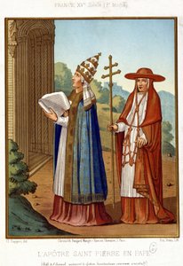 Sankt Peter als Papst begleitet von einem Kardinal, 2. Hälfte des 15. Jahrhunderts