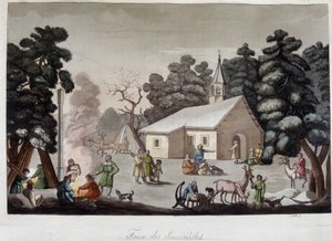 Samoiden-Messe in Sibirien. In „Das alte und moderne Kostüm“ von Unknown artist