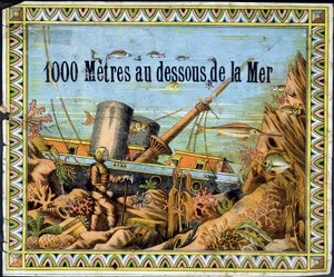 Taucher und gestrandetes Boot - in 1000 Meter unter dem Meer von Jules Verne