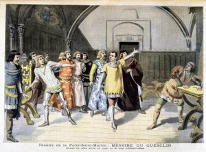 Szene aus dem Stück „Messire Du Guesclin“, Drama von Paul Déleède, gespielt im Theater der Porte Saint Martin. In Le petit journal, am 03.11.1895. von Unknown artist