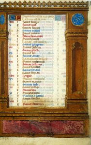 Septemberkalender mit dem Zeichen der Waage - Miniatur des Mittelalters: Genehmigung der Stadtbibliothek Toulouse einholen (Tel.: 05 62 27 66 66) von Unknown artist