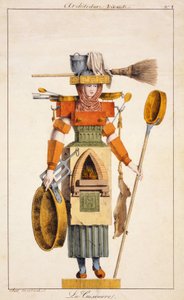 Serie „Lebendige Architektur“ darstellend Berufe: Der Ofen. Gravur 19. Jahrhundert von Unknown artist