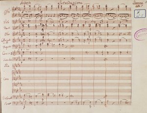 Notenseite für Idomeneo, König von Kreta, Oper von Mozart, Lichtenthal-Version (1843)