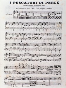 Notenblatt für Die Perlenfischer, Oper von Georges Bizet von Unknown artist
