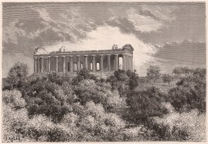 Seitenansicht des antiken hellenischen Tempels der Concordia in Agrigent auf Sizilien, Italien von Unknown