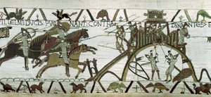 Belagerung der Stadt Dinan: Die Armee von Wilhelm dem Eroberer greift die Stadt an (Detail) von Unknown artist
