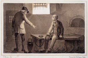 Silvio Pellico (1789 - 1854) in die Festung Spielberg (Spilberk) überführt - in „Storia d