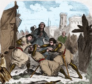 Simon IV. de Montfort starb (1150-1218) französischer Aristokrat, bei der Belagerung von Toulouse im Jahr 1218 von Unknown artist