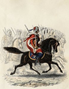 Spahis (indisches Kavalleriekorps der französischen Armee), hauptsächlich aus arabischen Reitern bestehend, ausgebildet für die Provinz Algier 1834, Oran 1836 und Bone 1835, in „L