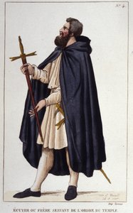Knappe oder Bruder, der dem Tempelorden dient. Gravur von 1830 von Unknown artist