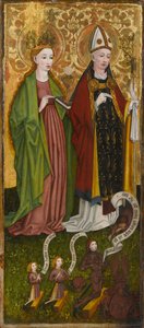 St. Barbara und St. Valentin mit Caspar von Laubenberg und seinen Söhnen, ca. 1450