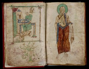 St. Johannes und der Heilige Geist, der St. Gregor inspiriert: Graduale 6B 59 von Unknown
