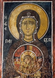 St. Paraskevi, Personifikation des Karfreitags mit Ikone von Christus der höchsten Demut