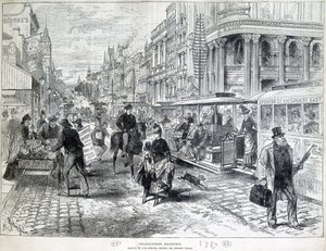 Straßenszenen, Collins Street in Melbourne im Jahr 1889
