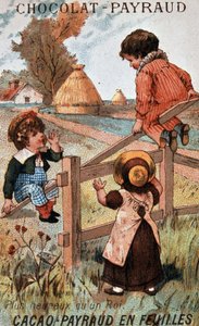 Schaukelspiel, Schokoladenwerbung Payraud von Unknown artist