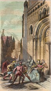 Der Namurois-Aufstand im Jahr 1256. Gravur von 1868 in „Histoire de Belgique von den frühesten Zeiten bis zum Ende der Herrschaft von Leopold I.“ von Théodore Juste (1818-1888). Private Sammlung. von Unknown artist