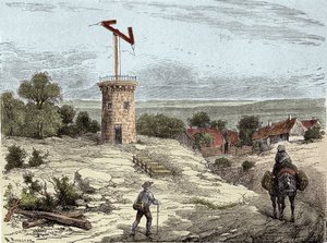 Telegraf: Telegraf von Claude Chappe um 1794 (Stich) von Unknown artist