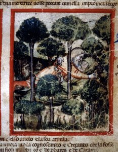 Thamar (Tamar) wird von Amnon (Ammon) besessen. Miniatur aus Codex 212 (oder Padovano Codice oder Bibel von Padua) 1390-1400 Rovigo, Accademia dei Concordi von Unknown artist
