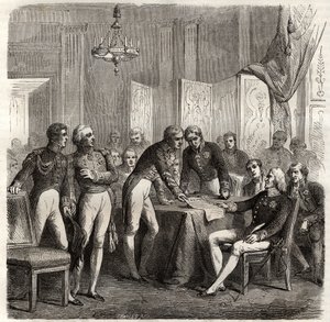 Das Bündnis von 1834 zwischen dem Vereinigten Königreich, Frankreich, Spanien und Portugal zur Durchsetzung der Konzession von Evoramonte - Angesichts des Anspruchs von Don Carlos auf den spanischen Thron, die Viererallianz (Charles-Maurice de Talleyrand -