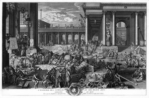 Die Akademie der Wissenschaften und Schönen Künste, gewidmet dem König. Von seinem sehr demütigen und sehr treuen Diener und Untertan Seb. der Schreiber. Gravur von Ebastien Leclerc, dem Älteren von Unknown artist