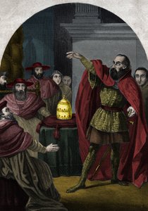 Der Gegenpapst Johannes XXIII. (Antipapa Giovanni 23) (1410-1415) (Baldassarre Cossa) wurde 1410 vom Konzil von Pisa zum souveränen Papst ausgerufen. Gravur von 1842 in „Histoire des popes“ von Maurice Lachatre. Private Sammlung. von Unknown artist