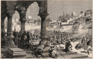 Die Schlacht von Manipur - Britisch-indische Aufstände - Massaker an einer Kolonne von etwa 500 englischen Soldaten, gerufen vom Maharadscha, dessen Untertanen in Manipur (Gebiet an den Grenzen von Assam und Burma) in Indien revoltierten