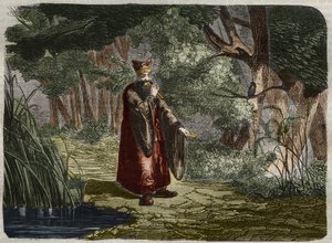 Der Chinese Ling Mon (Ling-lun) entdeckt die Stimmung, indem er in den Stiel eines Bambus bläst. 27. Jahrhundert v. Chr. Gravur von 1859 im „Le Musée Des Sciences“ von Unknown artist