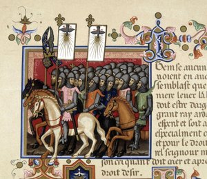 Die Kreuzfahrer auf dem Weg des Krieges - in „Statuten des Ordens des Heiligen Geistes“, Neapel von Unknown artist