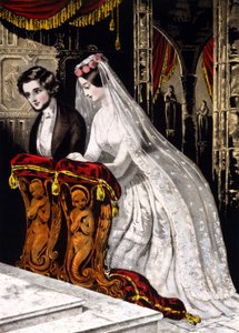 Die Hochzeit (religiöse Hochzeit), Chromolithografie 1846.