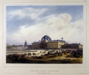 Die Militärschule der Invalides, Blick auf den Champ de Mars von Unknown artist