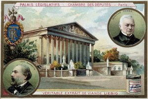 Die Nationalversammlung und Porträts von Gambetta und Thiers von Unknown artist