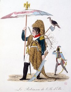 Der Robinson der Insel Elba - in „Napoleon I., Karikaturen, Dummysammlung“, ca. 1814 von Unknown artist