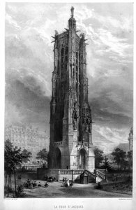 Der Saint-Jacques-Turm in Paris im 19. Jahrhundert von Unknown artist